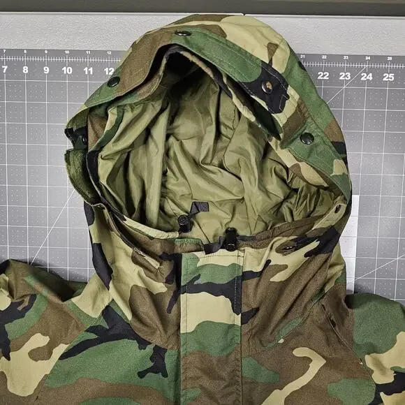 Parka Cold Weather M81 Camouflage Large Long USGI Military Rain Coat Jacket Army - Picture 6 of 16
